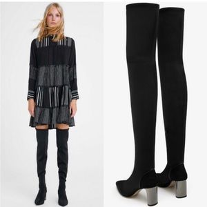 Zara Thigh High Neoprene Boots